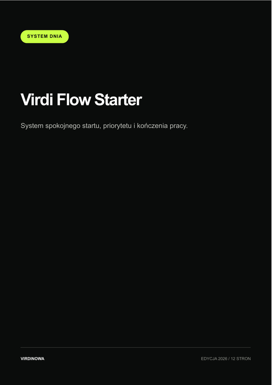 VirdiNowa Flow Starter — system produktywnego dnia