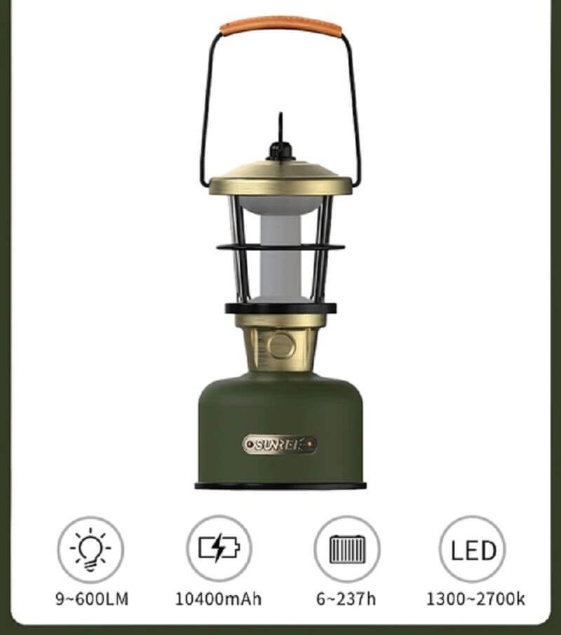 Lampa Kempingowa Sunrei Phantom — Retro Power Bank