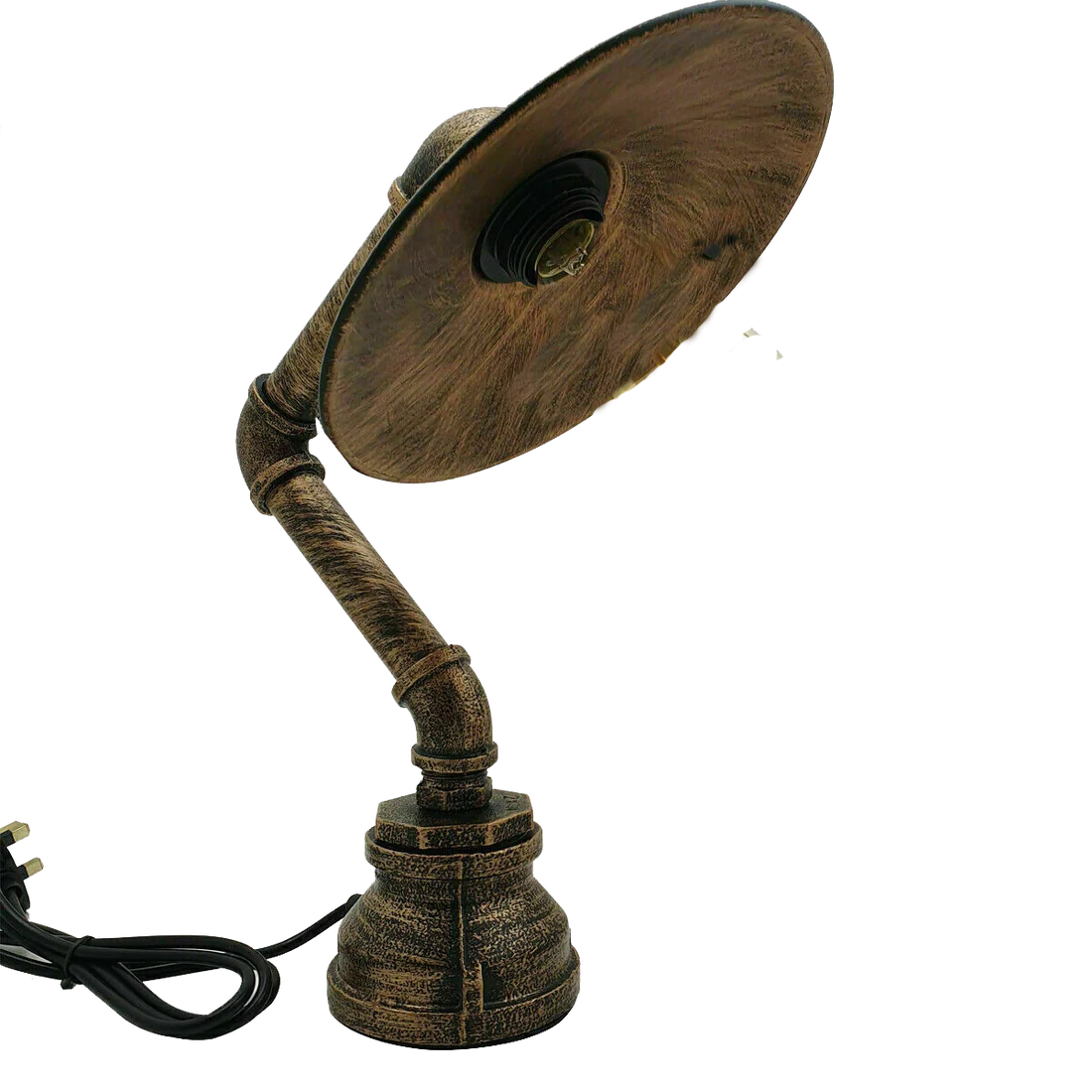 Lampa Biurkowa Industrialna — Rura Stalowa Vintage