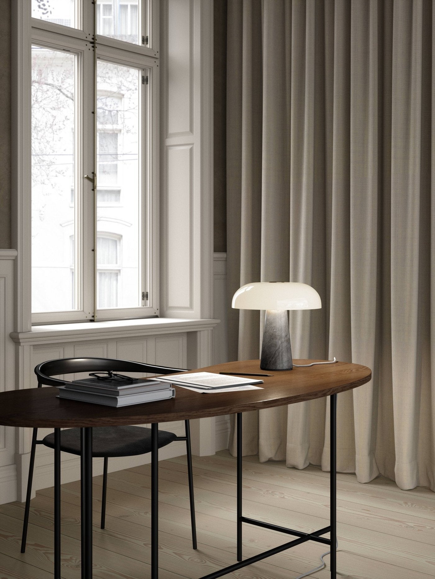 VirdiNowa Glossy Grey — Lampa Stołowa