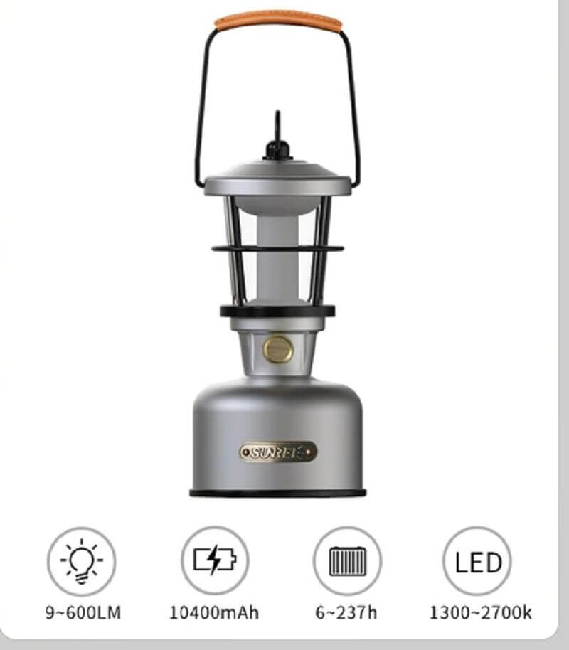 Lampa Kempingowa Sunrei Phantom — Retro Power Bank